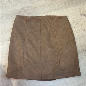 Wild Honey Brown Suede Mini Skirt